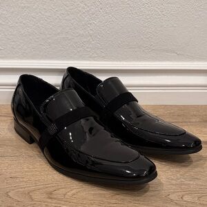 Faranzi Men's Black Patent Dress Loafers